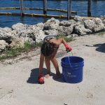 kids yoga and beach clean-up